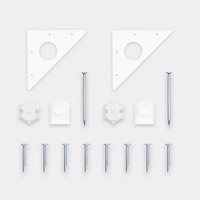 Henger - 40mm Plastic Corner Bracket Pack (White) 2KGg