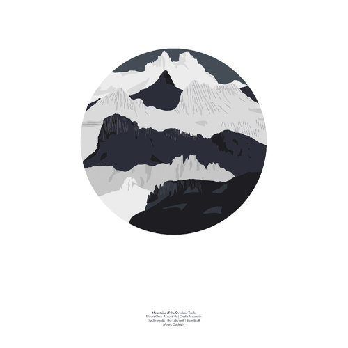 Mountains of the Overland Track -  A4  29.7x21cm