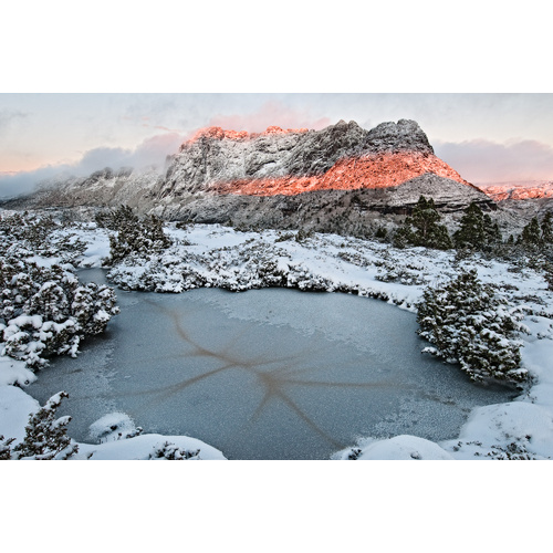 Cradle Mountain snowy dawn, Tasmania