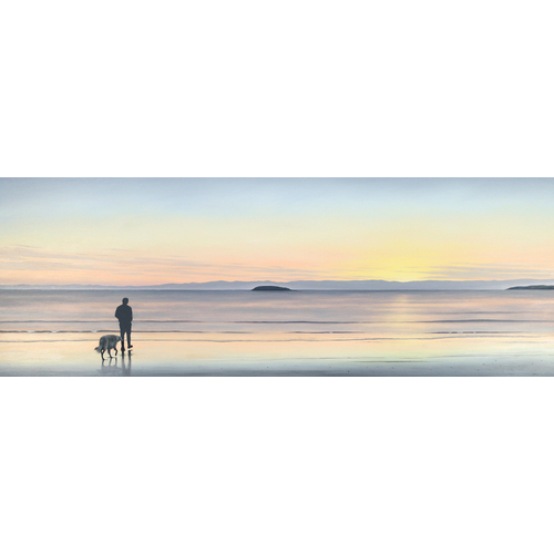 Coles Bay Sunrise, Man & Dog 