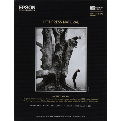 Epson Hot Press Paper Natural 330gsm A3+ - 25 sheets