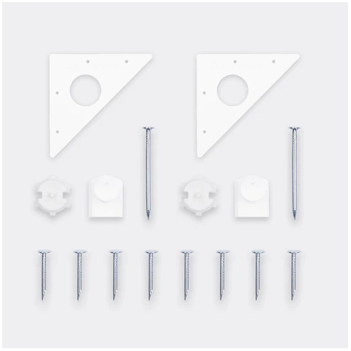 Henger - 40mm Plastic Corner Bracket Pack (White) 2KGg